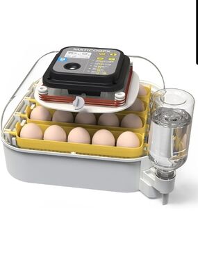 MATICOOPX Egg Incubator with Water Reservoir - Yellow & White